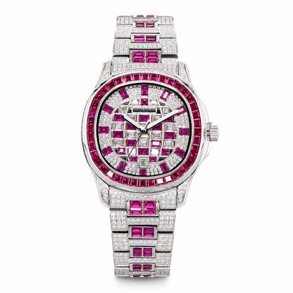 OBLVLO Men Automatic Watch 40mm Square Mechanical Wristwatch Waterproof Crystal Inlaid Dial & Strap Sapphire Mirror Luminous
