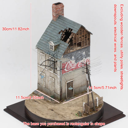 Assembly Architectural Model Miniature Architectural Building Model Brick Concrete Building Villa Diorama Scale Model Kit 1/35