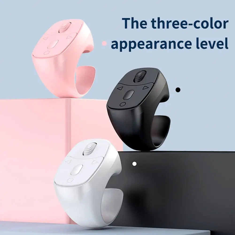 Bluetooth Ring Remote, Wireless Page Turner Scroller Selfie Clicker Shutter for iOS Android Phone, Hands-Free Controller