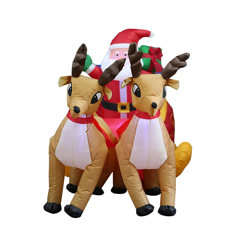 Christmas Inflatable mold LED Decorations Hanging Elf Santa on Bear Reindeer Sleigh Blow Up Outdoor Yard  Holiday Christmas Eve