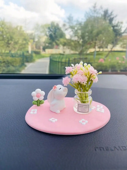 Cute Creative Daisy & Clover Pads | Mini Car & Desktop Ornaments | Perfect for Car Interior Decoration