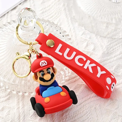Mario Keychain Mario Bros Luigi Figure Toad Yoshi Bowser Action Figure Model Cartoon Bag Doll Pendant Toys Gift