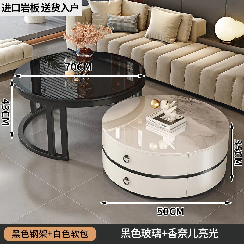 European Elegant Coffee Tables Multifunction Trendy Modern Minimalist Coffee Tables With Drawers Storage Mesa Centro Furniture