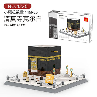 WANGE City Architecture Sydney Opera Santorini Building Blocks Chamartin Stadium Mosque Assembled Model Collection Toys For Gift