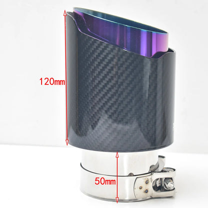 Purple Brunt Universal Car Stainless Steel Muffler Tip End Pipe Twill Glossy Fiber Carbon Accessory