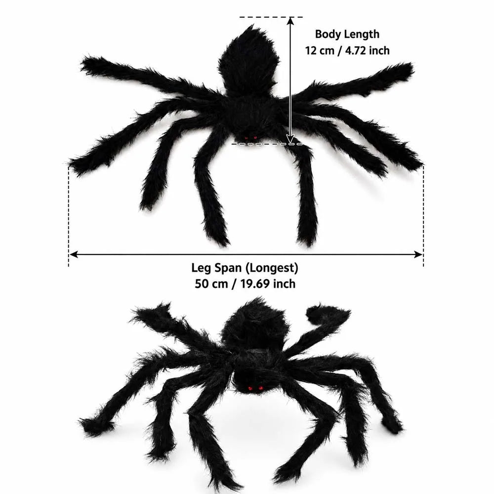 Large Black Spider for Halloween, Giant Spider Decoration, Professional Accessories, for Outdoor Yard, Scary Decoration