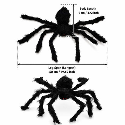 Large Black Spider for Halloween, Giant Spider Decoration, Professional Accessories, for Outdoor Yard, Scary Decoration