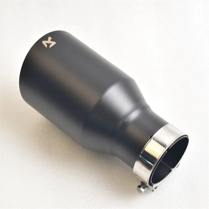 AK 304 Stainless Steel Matte Black Exhaust Tip Single Exit Angled Muffler Tail Pipe Universal Fit for Cars SUVs 51mm/63mm
