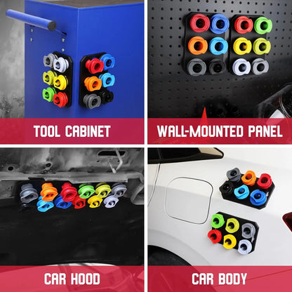18-Piece Engine Oil Funnel Set, 1.59 Qt Automotive Oil Funnel Kit with 12 Adapters, Elbow Fitting, Arrow Screen Magnetic Storage
