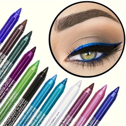 1pcs Waterproof Eyeliner Set with Glitter Effect, Includes Eye Shadow & Highlighter Pens, Colorful Makeup Kit for Stunning Looks