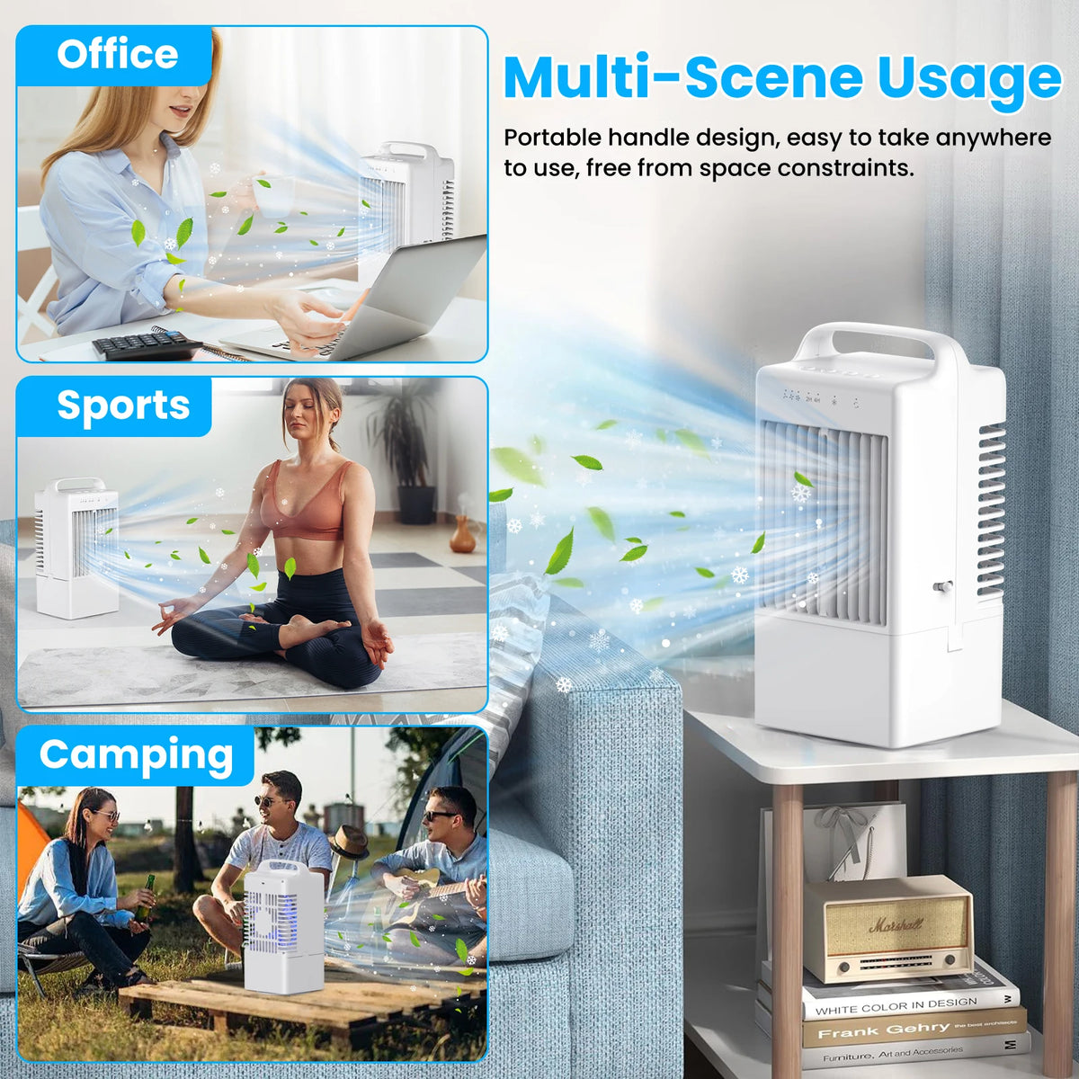 Small Electric Fan with Water and Ice Office Air Conditioning Fan Air-conditioning Fan Desktop USB Portable for Home Bedroom