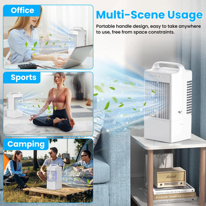 Small Electric Fan with Water and Ice Office Air Conditioning Fan Air-conditioning Fan Desktop USB Portable for Home Bedroom