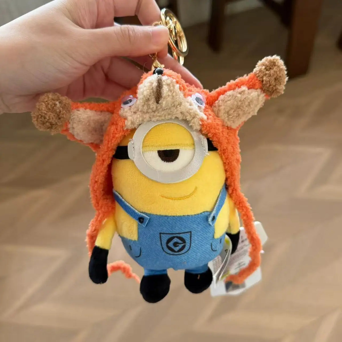 Genuine Cute Little Yellow Minion Bob Backpack Pendant Cartoon Plush Doll Keychain Bag Doll Decoration Birthday Gift