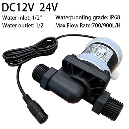 IP68 DC 12V 24V Pump Brushless Stainless Steel Shaft 1/2" US Gauge Water Heater Shower Circulating Fountain Booster Pump