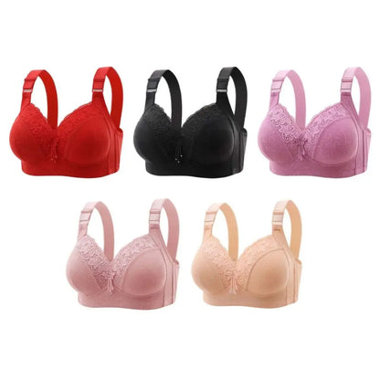 Plus Large Size Elderly Mothers Lace Bra Close-fitting Gathering Anti Sagging Lace Women's Underwear Lingerie Shockproof