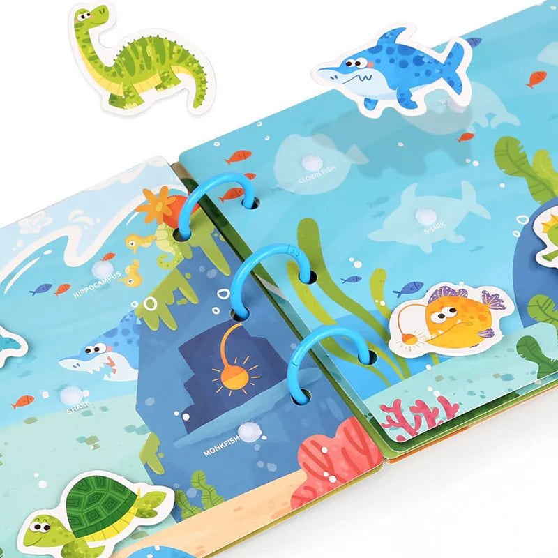 Montessori Baby Busy Book My First Quiet Book Paste Early Learning Education Toy for Toddlers Matching Game Toys for Kids Gifts