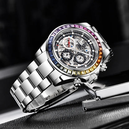 PAGANI DESIGN 2026 New Automatic Mechanical Watch Skeleton Hollow Dial Waterproof Stainless Steel Sport Wristwatch Reloj Hombre
