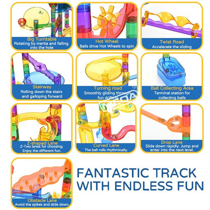Safety Material Educational Toys Marble Toys Ball Track Assembly Building Blocks Kids' Marbel Run Toys Rail Track