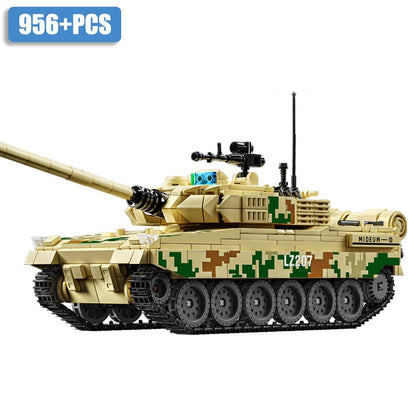 Military WW2 MOC Leopard 2A7 Army Main Battle Tank Soldiers Building Blocks Bricks M1 T90M Tank Set For Gifts