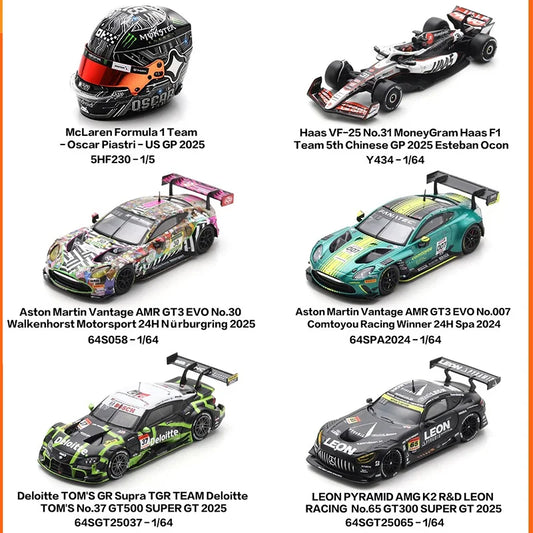 Spark 1:64 Aston Martin Vangtage AMR GT3 EVO 2024 NO.007 Comtoyou Racing Winner 24H Spa 2024 Alloy Die Cast Car Model