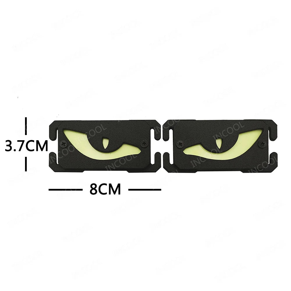 Cat Eyes Glow In Dark Patches Infrared IR Reflective Rubber Appliqued For Hats Helmet Uniform Backpack
