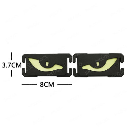 Cat Eyes Glow In Dark Patches Infrared IR Reflective Rubber Appliqued For Hats Helmet Uniform Backpack