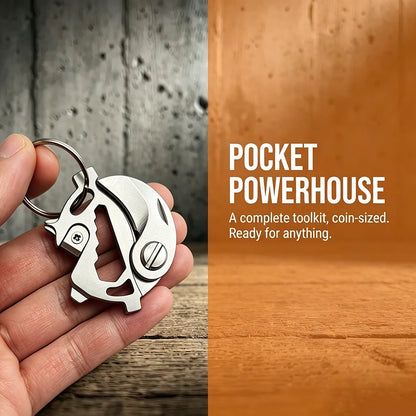 Portable Multifunctional Folding Knife, Stainless Steel Keychain Tool with Screwdriver & Rope Cutter Keychain for EDC