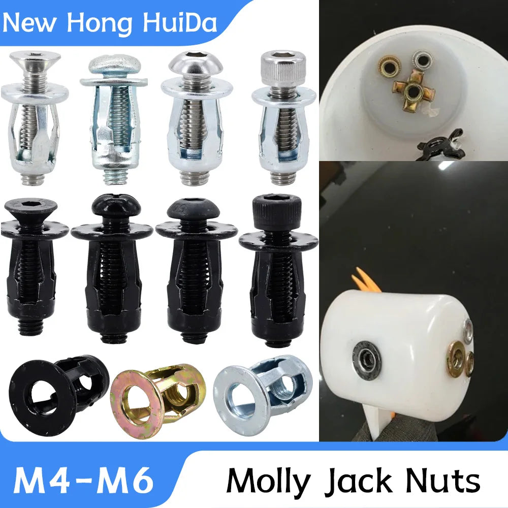 M4 M5 M6 Petal Rivet Nuts Carbon Steel Molly Jack Nut License Plate Fixing Metal Panel Clamp Lock Rivnut Screw Nut Kit Nutsert