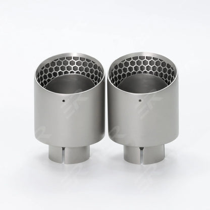 ER 1Pcs Car Accsesories Upgrade Honeycomb Design Single Exhaust Tip Matte 304 Stainless Muffler Universal Tail Tips Modify