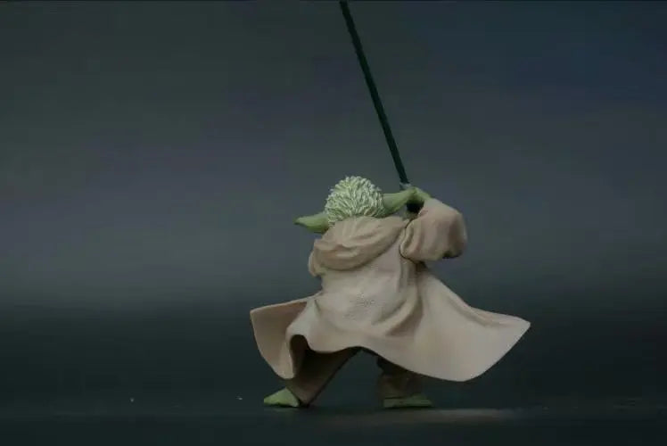 13cm Plastic Star Wars Mandalorian Master YODA with Sword Action Figure Toys