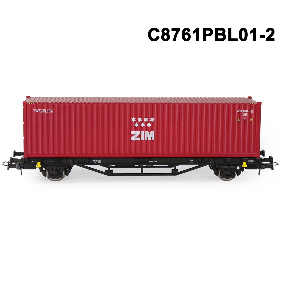 Evemodel Model Railway HO Scale 1:87 Flat Car with Container 20ft 40ft Shipping Cargo Box Lot C8761