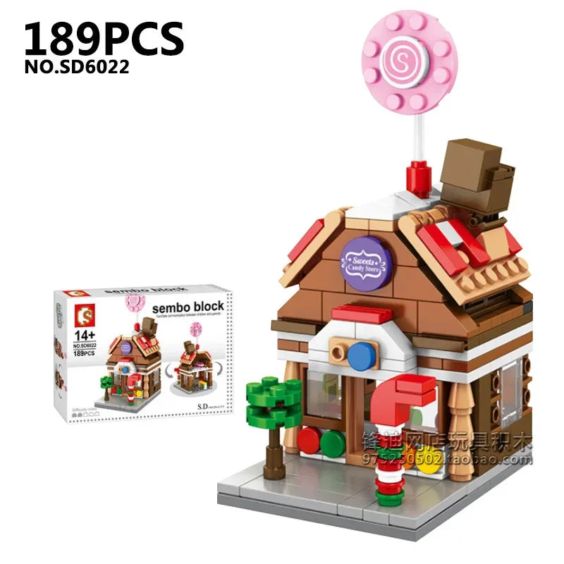 Mini House Building Blocks City Store Street View Snack Street Figures Children's Toys Boys and Girls Gifts Compatible With Lego
