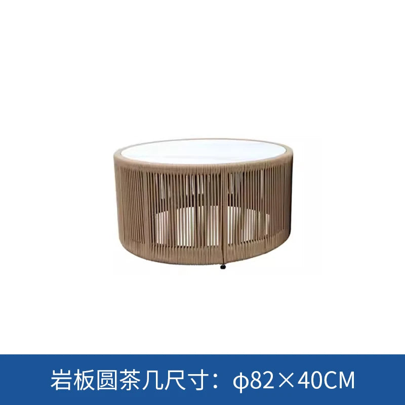YFY  outdoor rattan sofa courtyard open-air hotel leisure dining chair garden waterproof coffee table combination