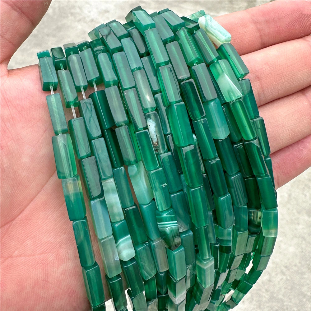 4x13mm Natural Stone Tube Rectangle Sea Sediment Lapis Lazuli Opal Amethysts Quartz Beads for Jewelry Making DIY Bracelet