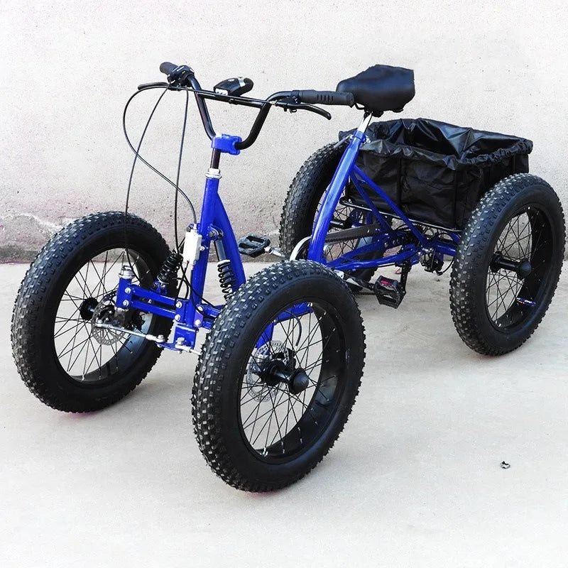 Original Four-wheel Bicycle for Adults, 1000W, 750W, 500W, Cargo Bicycle Fat Tire, Snow Tire, Suitable for Cargo and Snow Riding