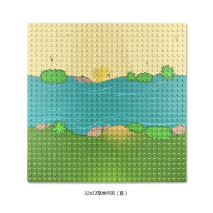 City Road Street Baseplate Straight Crossroad Curve T-Junction Building Blocks Base Plates Construction for Children Kids