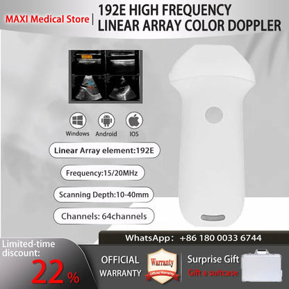 Portable WIFI Ultrasound Scanner Machine Wireless Ultrasound Probe Scanner Machine Support iOS Android Windows Free Suitcase
