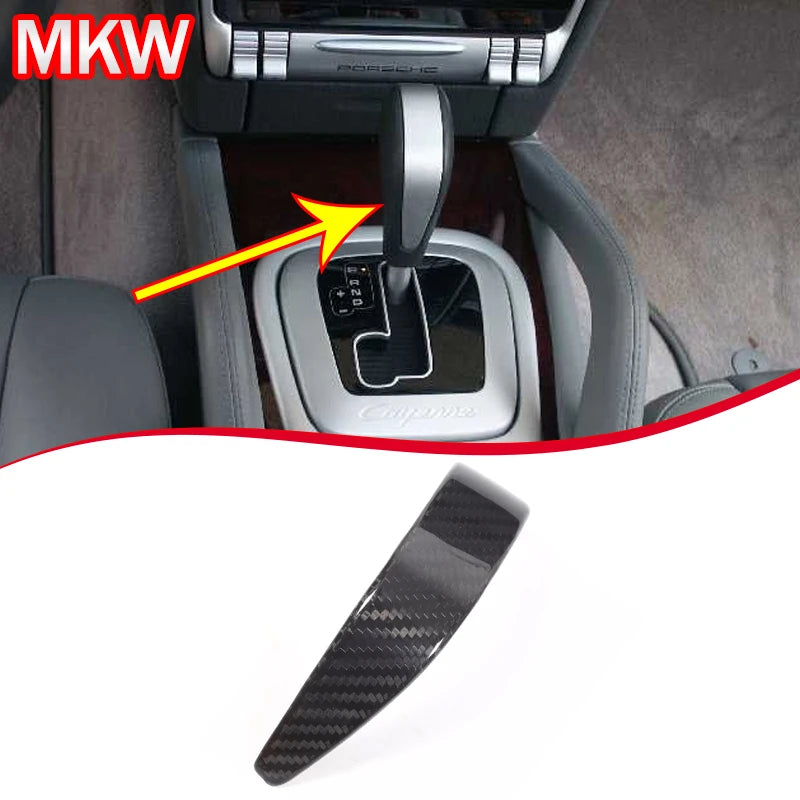 For Porsche Cayenne 2004-2009 Real Carbon Fiber Car Gear Shift Knob Cover Decoration Car Interior Accessories