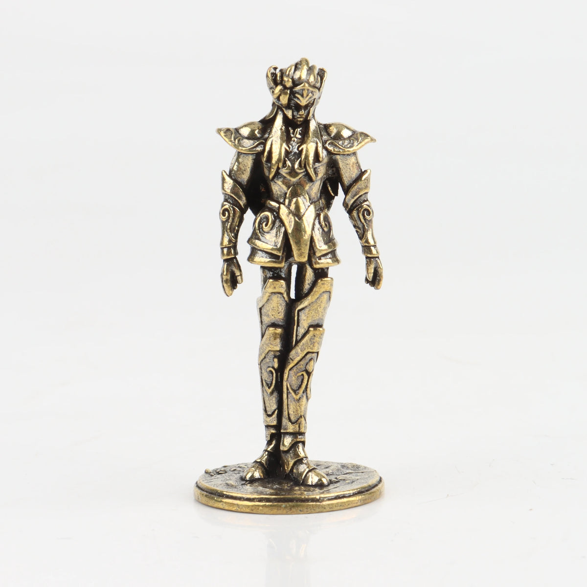 Gold Saint brass Mini Figures twelve zodiac Saint Seiya ornament cartoon model desktop decoration copper gift