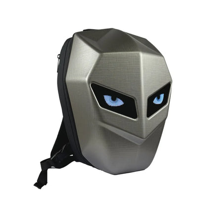 Motorcycle backpack with LED eyes men carbon fibre hard shell waterproof knight helmet bag riding motorcycle backpack luminous