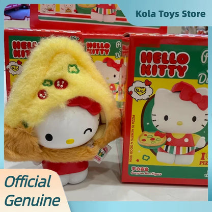 Authentic Hello Kitty Blind Box Pizza Shop Diary Series Cute Kt Figures Trendy Toy Desktop Ornament  Girls Valentine'S Day Gift