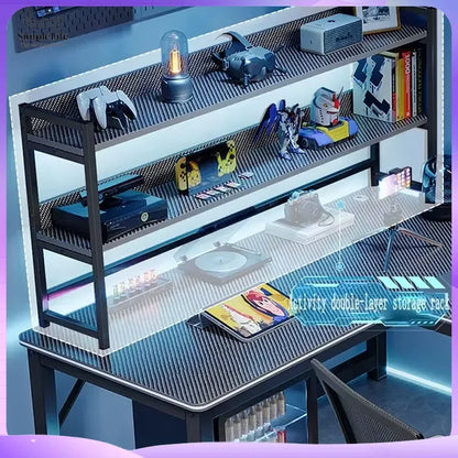 L Shape Computer  for Home Office Gaming Desk with Storage Shelves Modern Adjustable Height Desk Workstation Desk Table