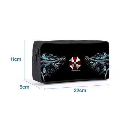 Cartoon Figure Resident Evil Print Pencilcase Kids Back To School Pencilbag Umbrella Corporation Stationary Storage Pouch Gifts