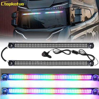 RGB 192LED Auto Roof Windshield Strobe Light 2 In1 LED Flash Warning Signal lamp Truck Windshield Strobe Emergency Car Light