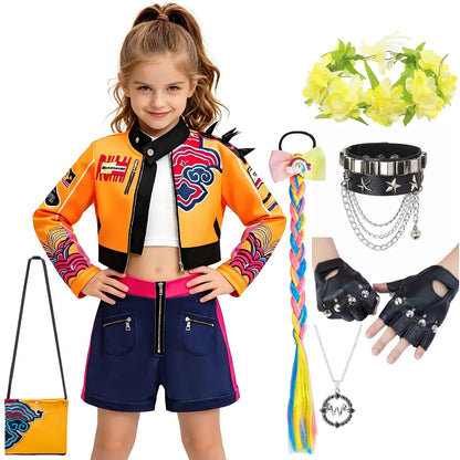 2026 Halloween Carnival Holiday Party Dance Fashion Popular Cute Little Princess Dress Girl Masquerade Fancy 3 Piece Set Clothes