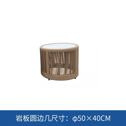 YFY  outdoor rattan sofa courtyard open-air hotel leisure dining chair garden waterproof coffee table combination