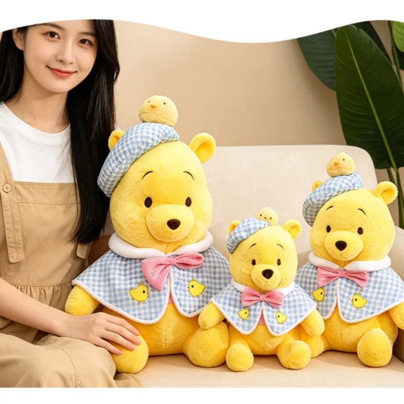 Sitting Winnie The Pooh Plush Doll Cute Pooh Bear Stuffed Toy Soft Fluffy Cartoon Animal Plushie Home Decor Birthday Gift Doll