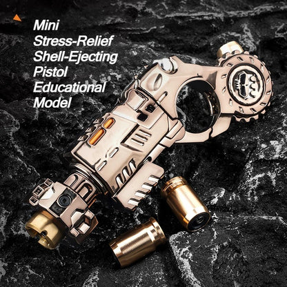 Alloy Launcher Shell-Ejecting Toy Gun Set Portable Stress Relief Sensory Fidget Toy Finger Spinning Top Desk Gadget Boys Gift