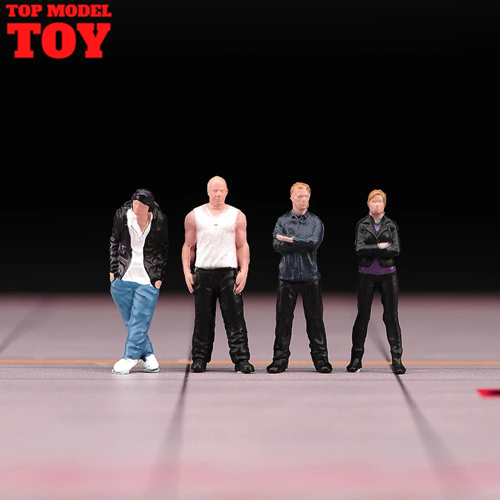 Painted Miniatures 1/64 Paul Walker Gal Gadot Vin Diesel Mini Scene Props Doll Figures Model Cars Vehicles Cars Toys Gift