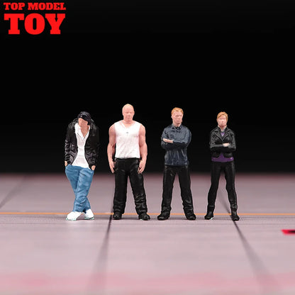 Painted Miniatures 1/64 Paul Walker Gal Gadot Vin Diesel Mini Scene Props Doll Figures Model Cars Vehicles Cars Toys Gift